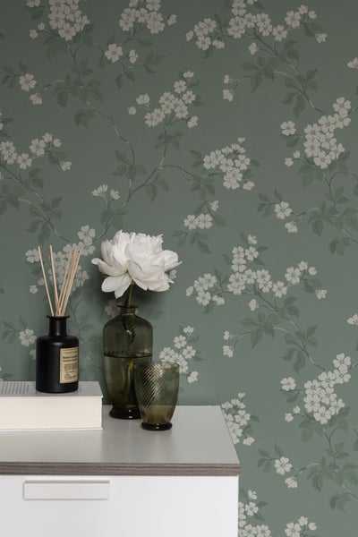 Duro Tapete Blumen Grün - 53 cm x 10.05 m - 661148