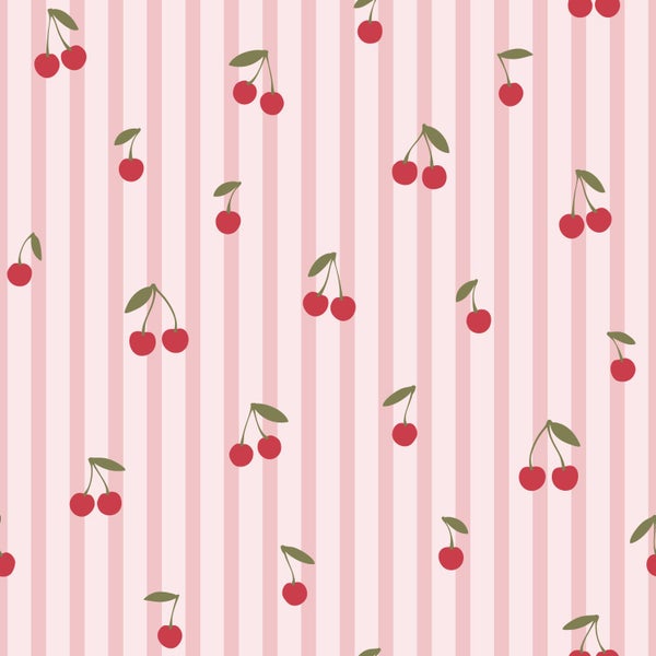 ESTAhome Tapete Kirschen Rosa - 50 x 900 cm - 131653