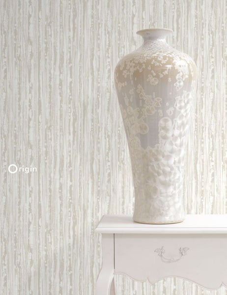Origin Wallcoverings Tapete Streifen Crême-Weiß - 53 cm x 10.05 m - 346639