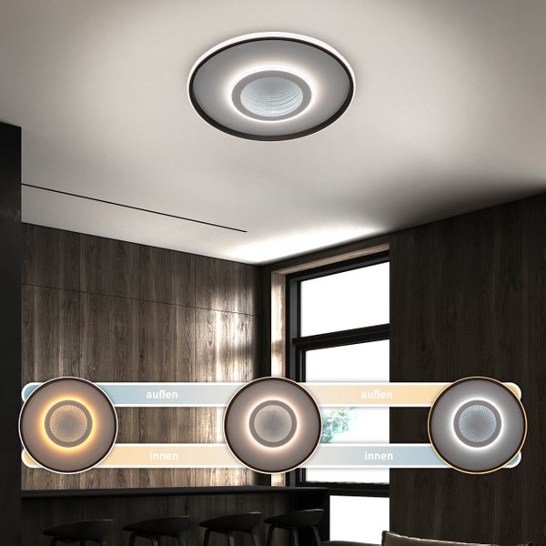 Runde LED Deckenleuchte mit Spiegeleffekt