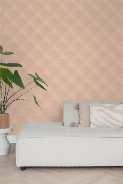 ESTAhome Tapete 3D Muster Pfirsichrosa - 50 x 900 cm - 131103