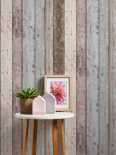 Tapete mit Holzplankenoptik