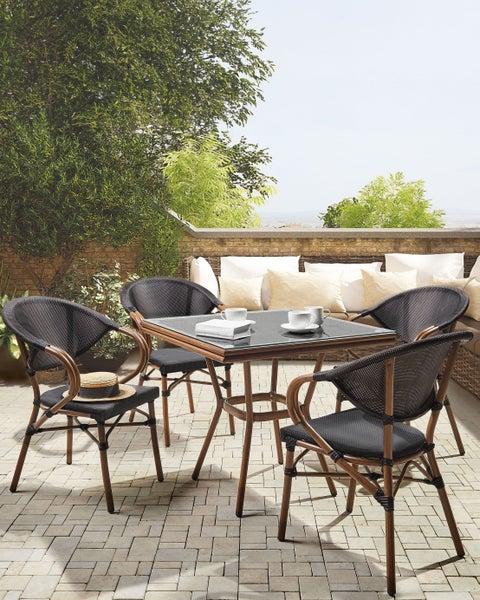Gartenstuhl 4er Set CASPRI Metall Schwarz