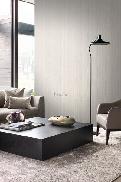 Origin Wallcoverings Tapete feine unregelmäßige Streifen mit Sandstruktur Beige - 53 cm x 10.05 m - 345949