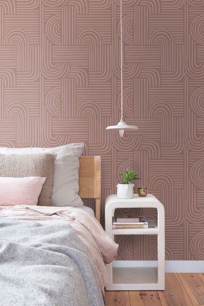 ESTAhome Tapete 3D-Muster Altrosa - 50 x 900 cm - 131489