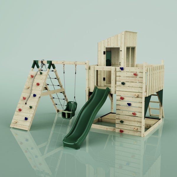 PolarPlay Spielturm Jonas aus Holz in Grün,