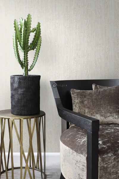 Origin Wallcoverings Tapete Holz-Optik Elfenbeinweiß - 53 cm x 10.05 m - 347554