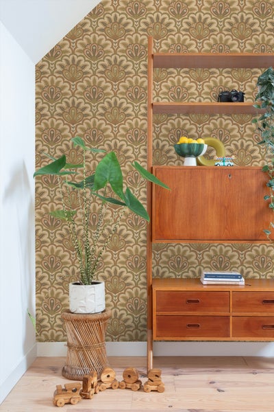 ESTAhome Tapete orientalisches Barockmotiv Braun - 50 x 900 cm - 131036