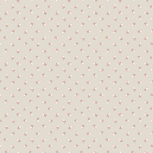 Borastapeter Tapete Blumen Taupe und Terrakotta - 53 cm x 10.05 m - 662644