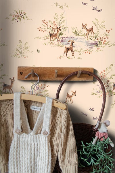 ESTAhome Tapete Hirsche Beige - 50 x 900 cm - 131430