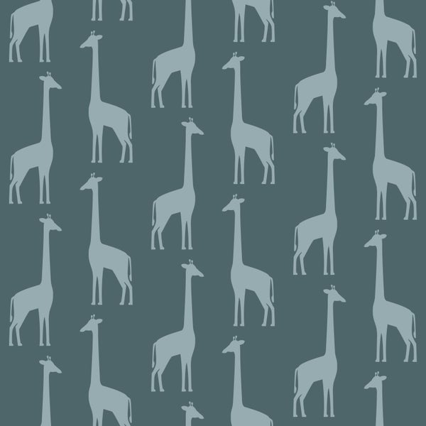 ESTAhome Tapete Giraffen Dunkelblau - 53 cm x 10.05 m - 139061