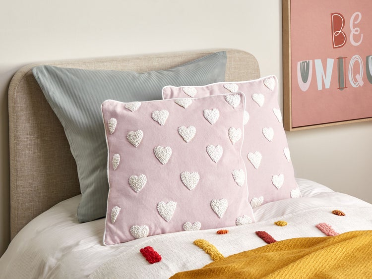 Dekokissen 2er Set GAZANIA Baumwolle 45 x 45 cm Pastellrosa