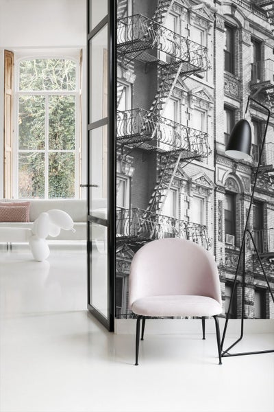 ESTAhome Fototapete Feuerleiter Schwarz und Weiß - 186 x 279 cm - 157709