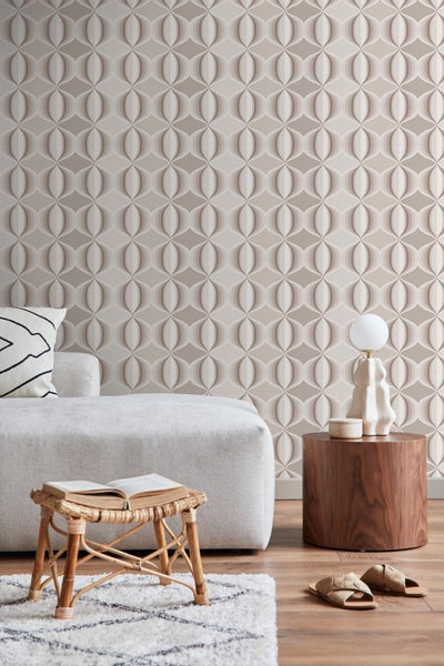 Sanders und Sanders Tapete grafisches Muster Beige - 53 cm x 10.05 m - 935229