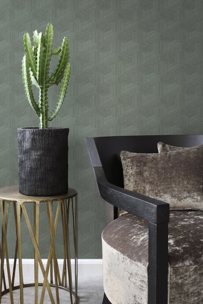 Origin Wallcoverings Tapete 3D-Muster Graugrün - 50 x 900 cm - 347996