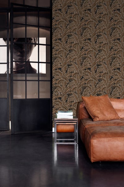 Origin Wallcoverings Tapete Palmblätter Rostbraun - 53 cm x 10.05 m - 347441
