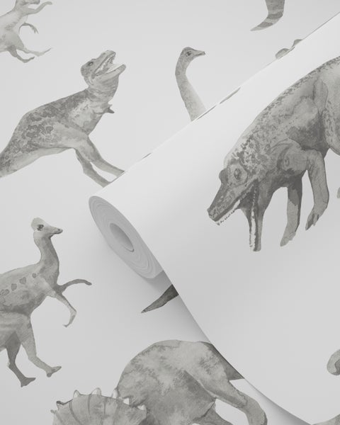 ESTAhome Tapete Dinosaurier Grau - 50 x 900 cm - 131203