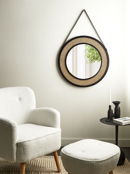 Wandspiegel CAMBRAI 70 cm 104 cm Rattan Naturfarben