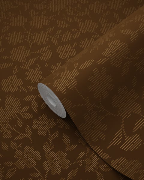 Origin Wallcoverings Tapete Blumen Braun und Gold - 53 cm x 10.05 m - 345439