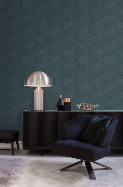 Origin Wallcoverings Tapete 3D-Muster Dunkelblau - 50 x 900 cm - 347946