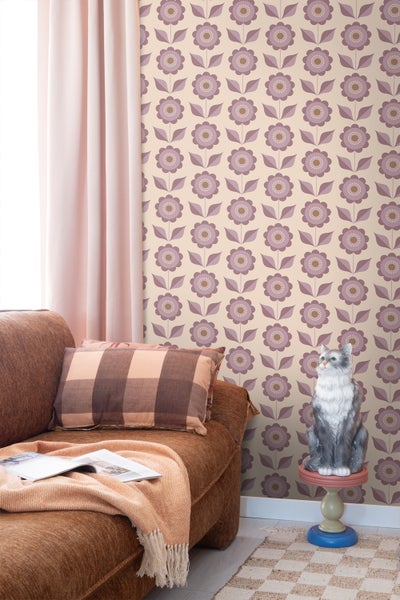 ESTAhome Tapete Blumen Lila - 50 x 900 cm - 130980