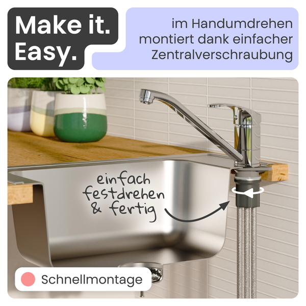 Spültischarmatur mit Schnellmontage-Funktion