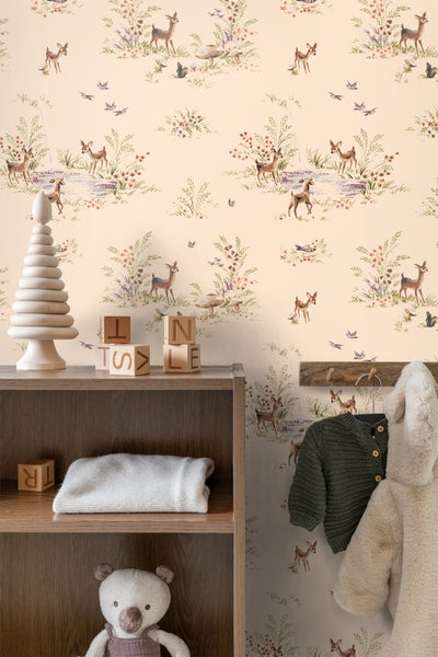 ESTAhome Tapete Hirsche Beige - 50 x 900 cm - 131430