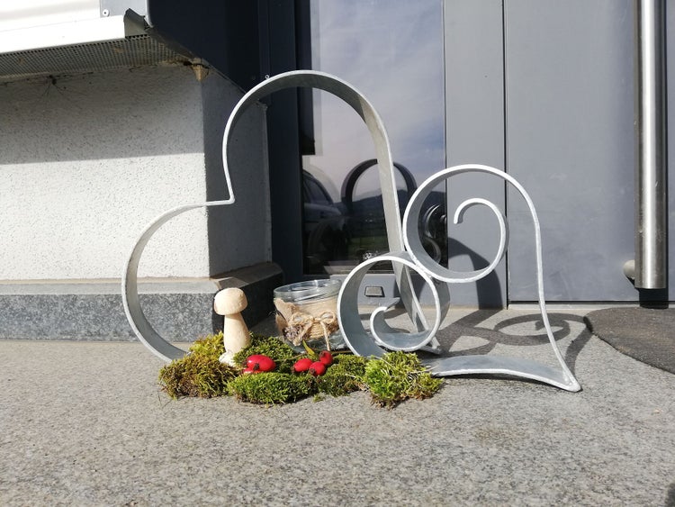 Metallherz ELEO Vercelli und Biella Set 22 bzw. 35 cm feuerverzinkt