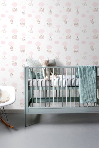 Sanders und Sanders Tapete Tiere Rosa und Weiß - 53 cm x 10 m - 640446
