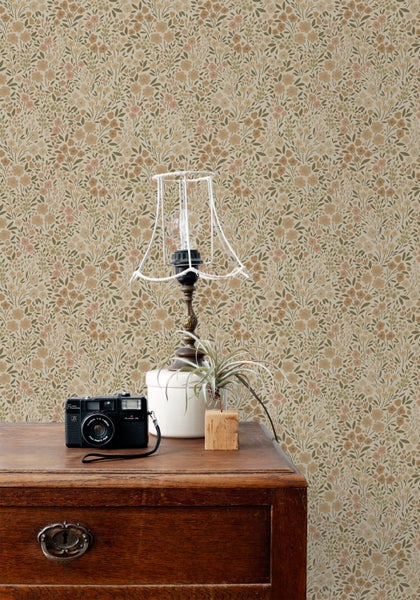 ESTAhome Tapete Blumen Beige - 0.53 x 10.05 m - 139701