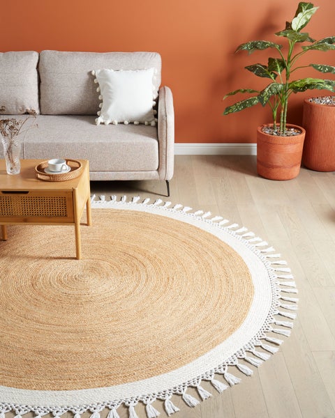 Teppich MARTS Weiß ø 200 cm Jute
