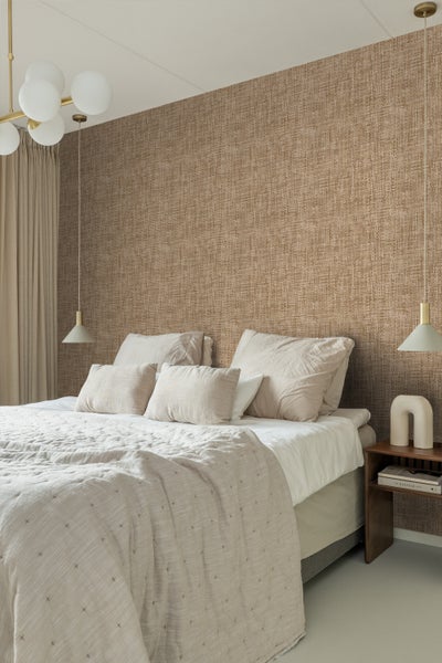 Origin Wallcoverings Tapete Leinen-Optik Beigebraun - 50 x 900 cm - 348049