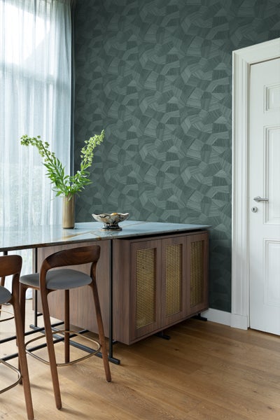 Origin Wallcoverings Tapete 3D-Muster Petrolgrün - 53 cm x 10.05 m - 347823