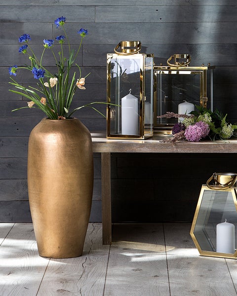 Dekovase LORCA Keramik 48 cm Gold