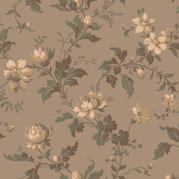 Borastapeter Tapete Blumenmuster Braun - 53 cm x 10.05 m - 660058