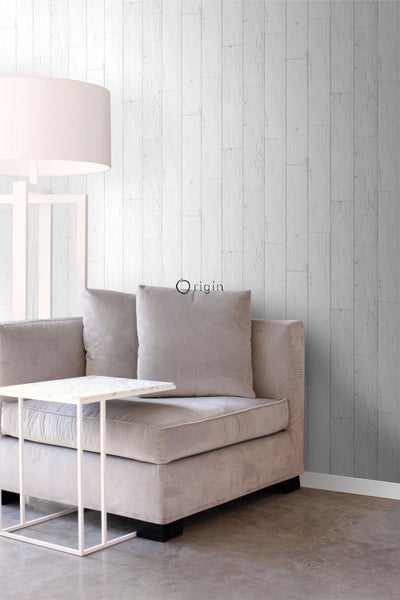 Origin Wallcoverings Tapete Holz-optik Elfenbeinweiß - 53 cm x 10.05 m - 347551