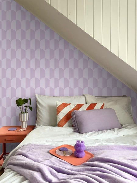 ESTAhome Tapete Art Decó Muster Violett - 53 cm x 10.05 m - 139987