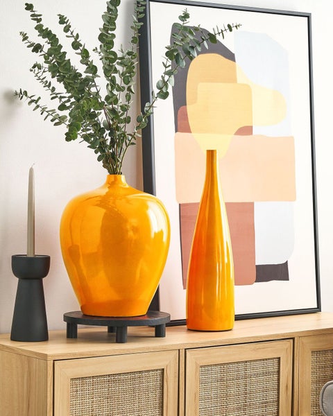 Blumenvase TERRASA Keramik 37 cm Orange