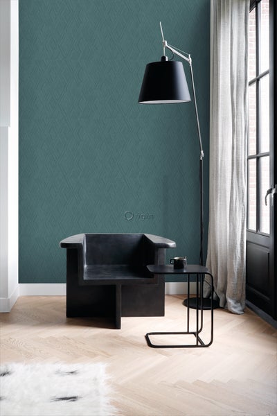Origin Wallcoverings Tapete 3D-Muster Petrolblau - 50 x 900 cm - 347845