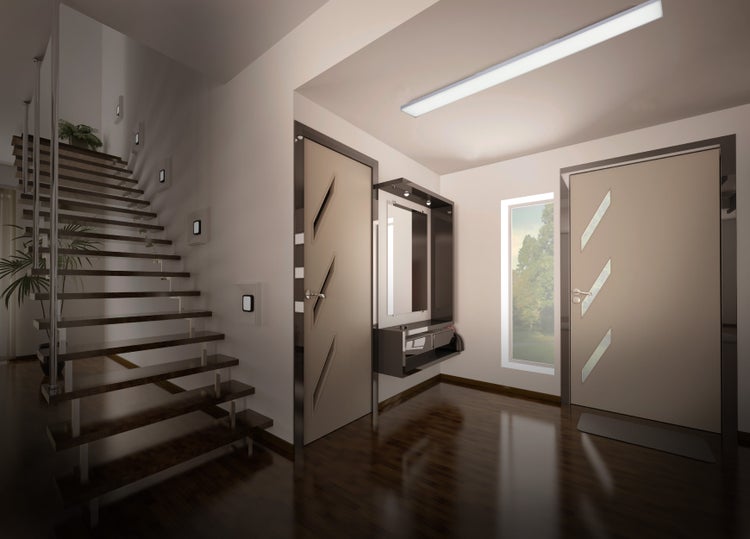 LED Panel-Deckenleuchte CARENTE Länge 119,5 cm, rahmenlos, viele Funktionen, aus Metall und Kunststoff, weiß, integrierte LEDs