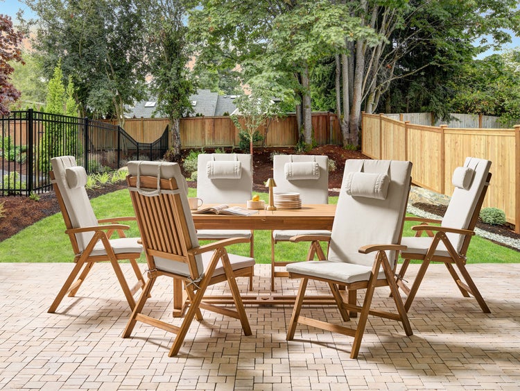 Gartenmöbel Set 6-Sitzer JAVA PREMIUM Akazienholz Taupe