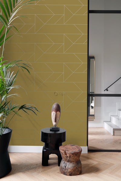 Origin Wallcoverings Tapete grafische Linien Ockergelb - 53 cm x 10.05 m - 347723