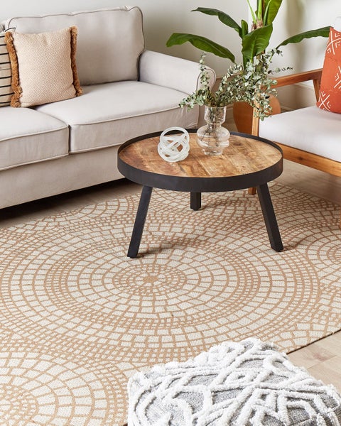 Teppich ARIBA Weiß Beige 160 x 230 cm Jute