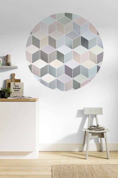 Sanders und Sanders selbstklebende runde Tapete Grafik Multicolor - Ø 125 cm - 611728