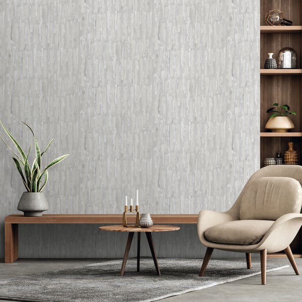 Sanders und Sanders Tapete Holzoptik Grauweiß - 53 cm x 10 m - 640065