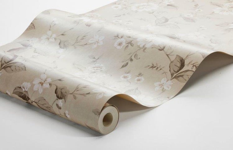 Borastapeter Tapete Blumen Beige - 53 cm x 10.05 m - 660232