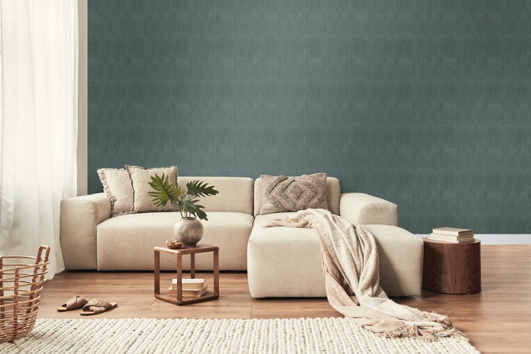 Walls4You Tapete 3D Muster Graublau - 53 cm x 10.05 m - 935336