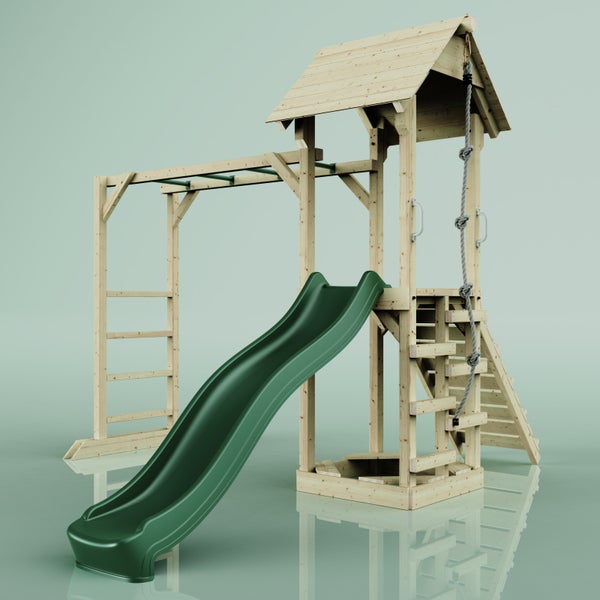PolarPlay Spielturm Lund aus Holz in Grün,