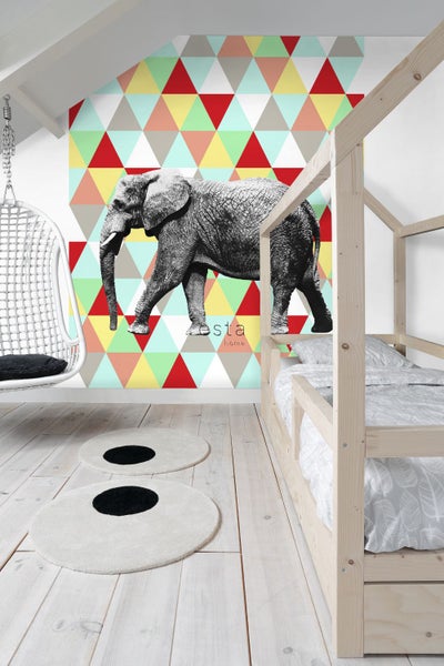 ESTAhome Fototapete Elefant Multicolor - 200 x 279 cm - 158707