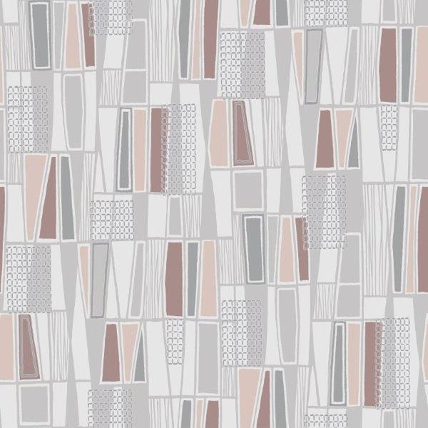 Borastapeter Tapete geometrisches Motiv Grau und Terrakotta - 53 cm x 10.05 m - 660037